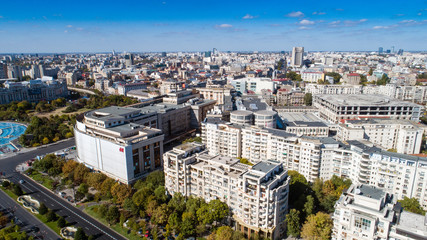 Aerial footage of Bucharest downtown