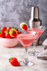 Sweet summer strawberry alcoholic cocktail