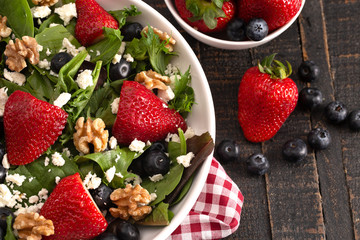 Bright Garden Salad with Fresh Fruit and Walnuts