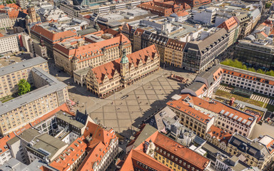 Fototapeta na wymiar Historical market square in Leipzig