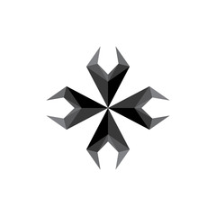 Rotary 3D letter V logo design