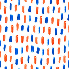 Seamless hand drawn gouache brush stroke paint pattern. 