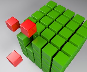 Aggregation concept cube - 3D rendering illustration
