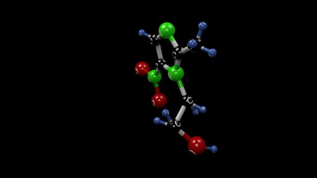 Metronidazole molecule. Molecular structure of metronidazole, bactericidal agent used as treatment of anaerobic bacteria and certain protozoan and parasitic infections. Alpha channel.