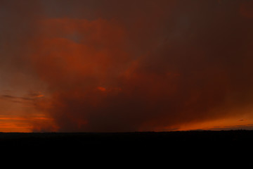 Smoke of a large bush fire in The Blue Mountains.