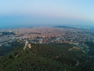 Fototapeta na wymiar Aerial view in Barcelona. Catalonia,Spain. Drone Photo