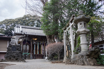 chiba, japan, 02/03/2019 , genshima shrine near chiba park