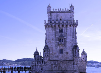 Fototapeta na wymiar Historic Torre de Belem in Lisbon in Portugal