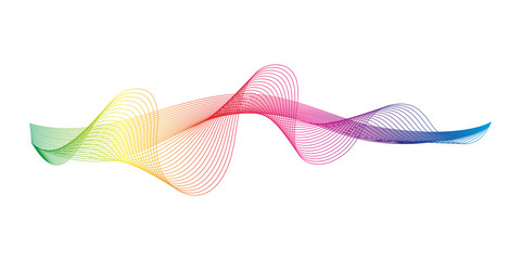 Sound wave rhythm. Abstract wavy stripes on a white background isolated. Creative line art.