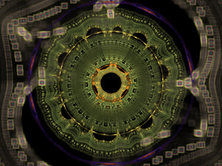 Illustration - Abstract Fractal Background Image, Graphic Resource, Symmetrical Lines and Patterns, Glowing Neon Colors. Artistic Background, Colorful Repeating Patterns, Modern Digital Art