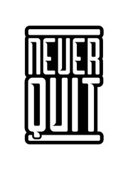 logo never quit sport rote balken gewinner sieger team crew freunde niemals aufgeben spaß beste champions anführer meister erster design cool