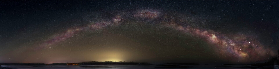Milky Way galaxy over Bush Island Luenburg County Nova Scotia - obrazy, fototapety, plakaty