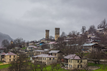 most famous svanetian village mestia