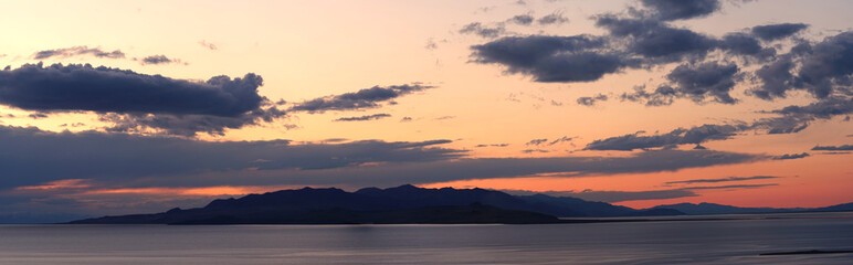sunset over the great lake