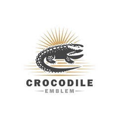 Crocodile logo. Alligator design on white background. Vector illustration