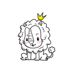 cute little tiger cartoon doodle vector