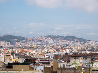 View above on Barcelona from a mountain