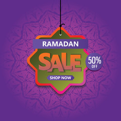 ramadan kareem sale banner vector 