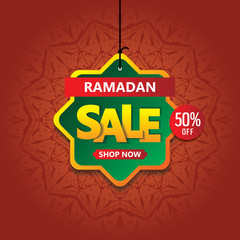 ramadan kareem sale banner vector 