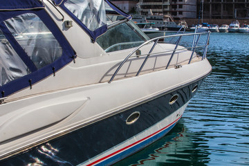 Fototapeta premium powerboats and ships in the parking lot