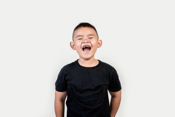 Fototapeta premium Funny portrait boy studio photo