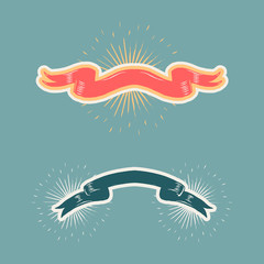 Blank ribbon banners