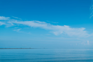 The sea, the blue sky and the earth in a beautiful view like heaven