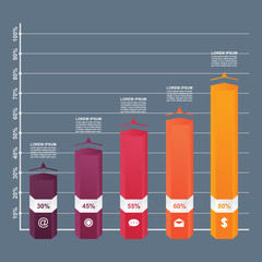Bar Chart Graph Diagram Statistical Business Infographic Illustration