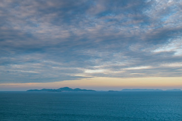 The sea, the blue sky and the earth in a beautiful view like heaven