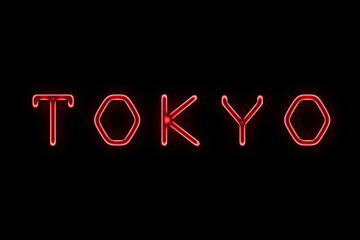 Neon character Tokyo.  ネオン文字の東京