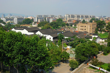 Fototapeta na wymiar Aerial view of Historic Buildings in Old City Nanjing, Jiangsu Province, China.