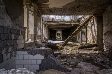 Fototapeta na wymiar old abandoned building in georgia