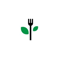 fork leaf food logo vector icon illustration