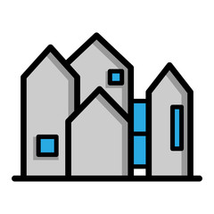 Real estate flat line icons set