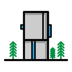 Real estate flat line icons set