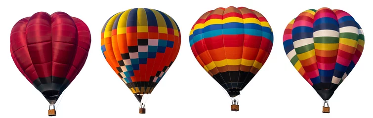 Deurstickers Geïsoleerde foto van hete luchtballon geïsoleerd op een witte achtergrond. © Summit Art Creations