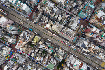 Hong Kong downtown city from top
