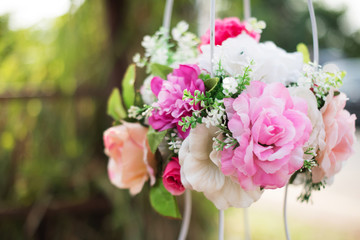 Flowers decorated for wedding background