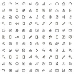 Bank line icon set.