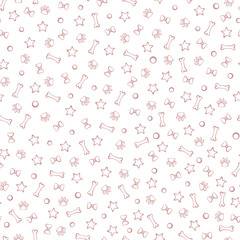 Puppy toys awesome cute vector seamless pattern