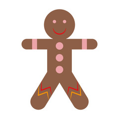 Gingerbread man cookie cartoon vector illustration