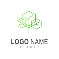 tree logos and lines, medical icon , greening symbol, logo ready