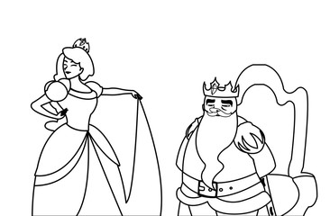 beautiful princess and king on throne of tales characters