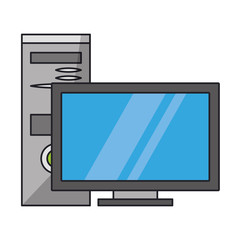 Desk computer monitor and cpu technology