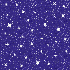 Fototapeta na wymiar Vector seamless baby background of the starry sky.