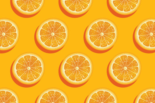 Slices of fresh orange summer background.