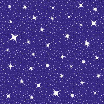 Vector seamless baby background of the starry sky.