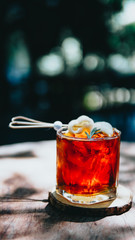 a glass of ice americano