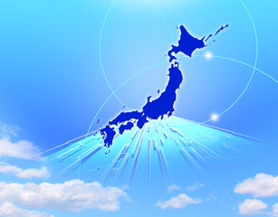 Fototapeta na wymiar ビジネス背景　日本　日本地図　ビジネス　日本経済　貿易