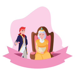 prince charming with queen on throne characters